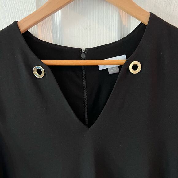 Calvin Klein Black Sleeveless Shift Dress Women’s Size 8 Stretch Slimming LBD - Picture 3 of 12